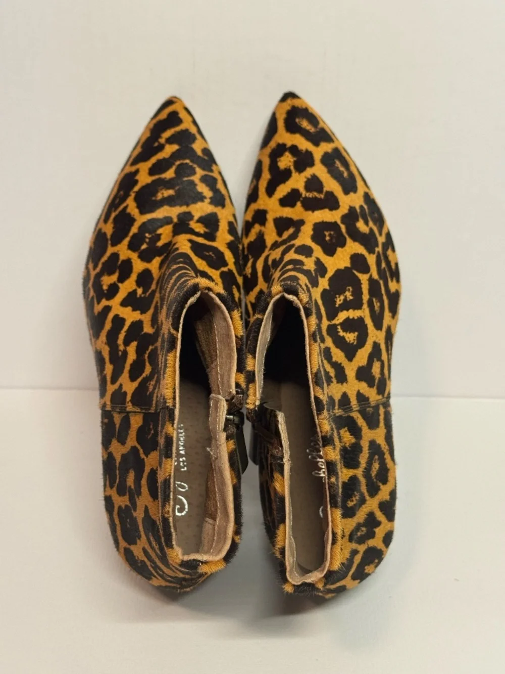 Seychelles Leopard Print Calf Hair Ankle Boots Pointed Toe Booties Women’s 7
